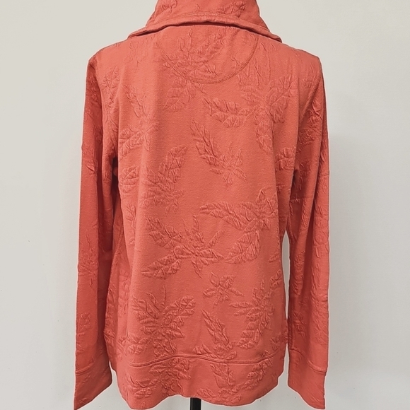 Tommy Bahama Coral Half Zip Jaquard Knit Drawstring Collar Pullover Sz M - Picture 6 of 11